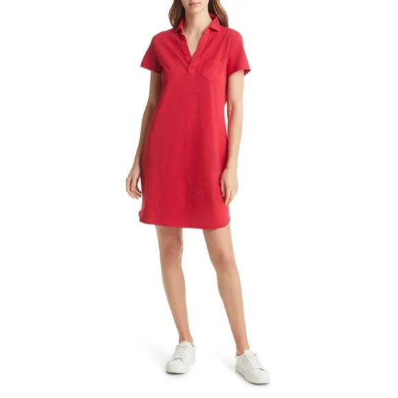 NEW FRANK & EILEEN PERFECT POLO DRESS - DOUBLE DECKER RED SIZE S - Picture 1 of 8